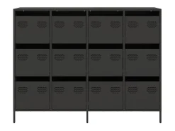Aparador de acero laminado en frío negro 135x39x103,5 cm