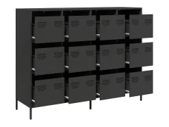 Aparador de acero laminado en frío negro 135x39x103,5 cm