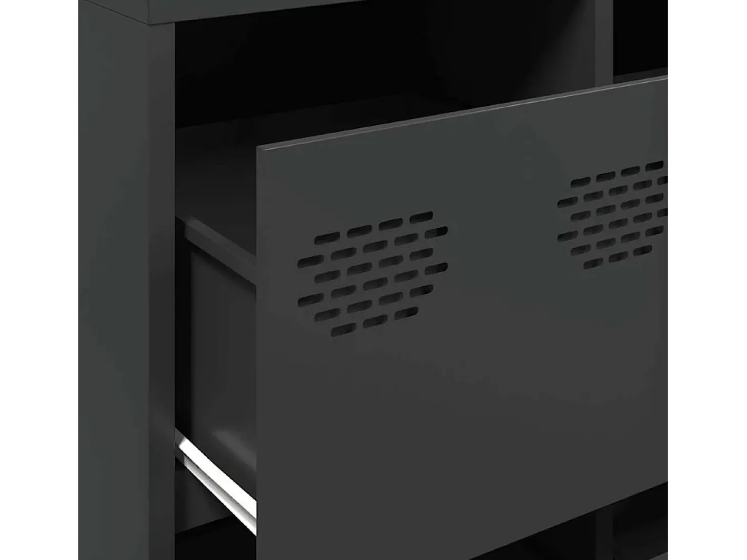 Aparador de acero laminado en frío negro 135x39x103,5 cm