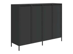 Aparador de acero laminado en frío negro 135x39x103,5 cm