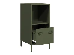 Aparador de acero laminado en frío verde oliva 35x39x73,5 cm