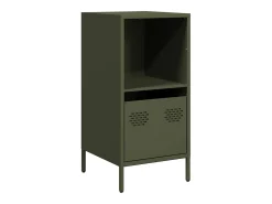 Aparador de acero laminado en frío verde oliva 35x39x73,5 cm