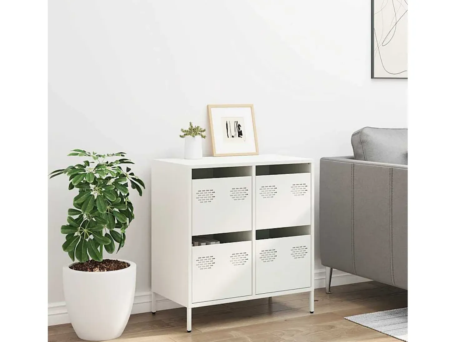 Aparador de acero laminado en frío blanco 68x39x73,5 cm