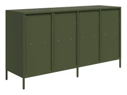 Aparador de acero laminado en frío verde oliva 135x39x73,5 cm