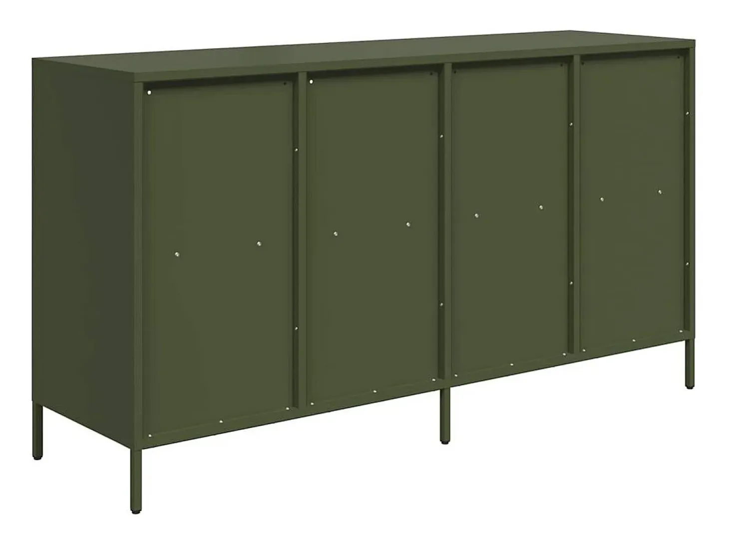 Aparador de acero laminado en frío verde oliva 135x39x73,5 cm