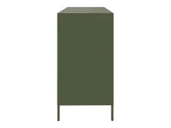 Aparador de acero laminado en frío verde oliva 135x39x73,5 cm