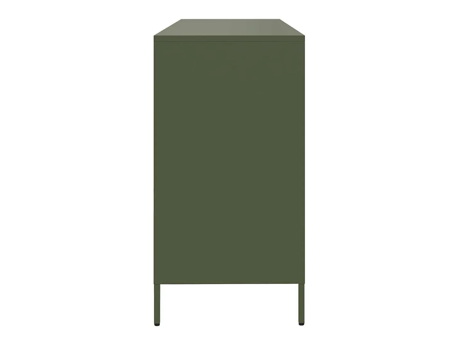 Aparador de acero laminado en frío verde oliva 135x39x73,5 cm