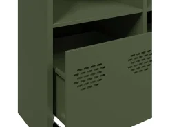 Aparador de acero laminado en frío verde oliva 135x39x73,5 cm