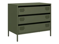 Aparador de acero laminado en frío verde oliva 68x39x58,5 cm
