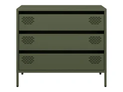 Aparador de acero laminado en frío verde oliva 68x39x58,5 cm