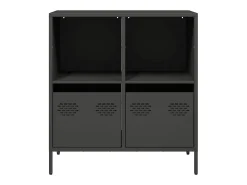 Aparador de acero laminado en frío negro 68x39x73,5 cm