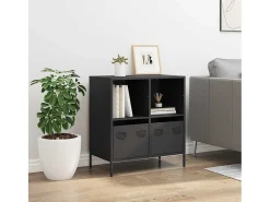 Aparador de acero laminado en frío negro 68x39x73,5 cm