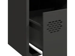 Aparador de acero laminado en frío negro 68x39x73,5 cm