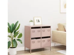 Aparador de acero laminado en frío rosa 68x39x73,5 cm