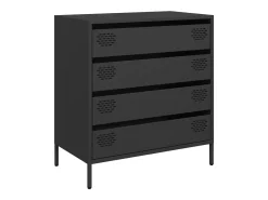 Aparador de acero laminado en frío negro 68x39x73,5 cm