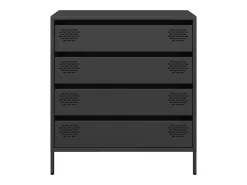 Aparador de acero laminado en frío negro 68x39x73,5 cm