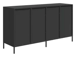 Aparador de acero laminado en frío negro 135x39x73,5 cm