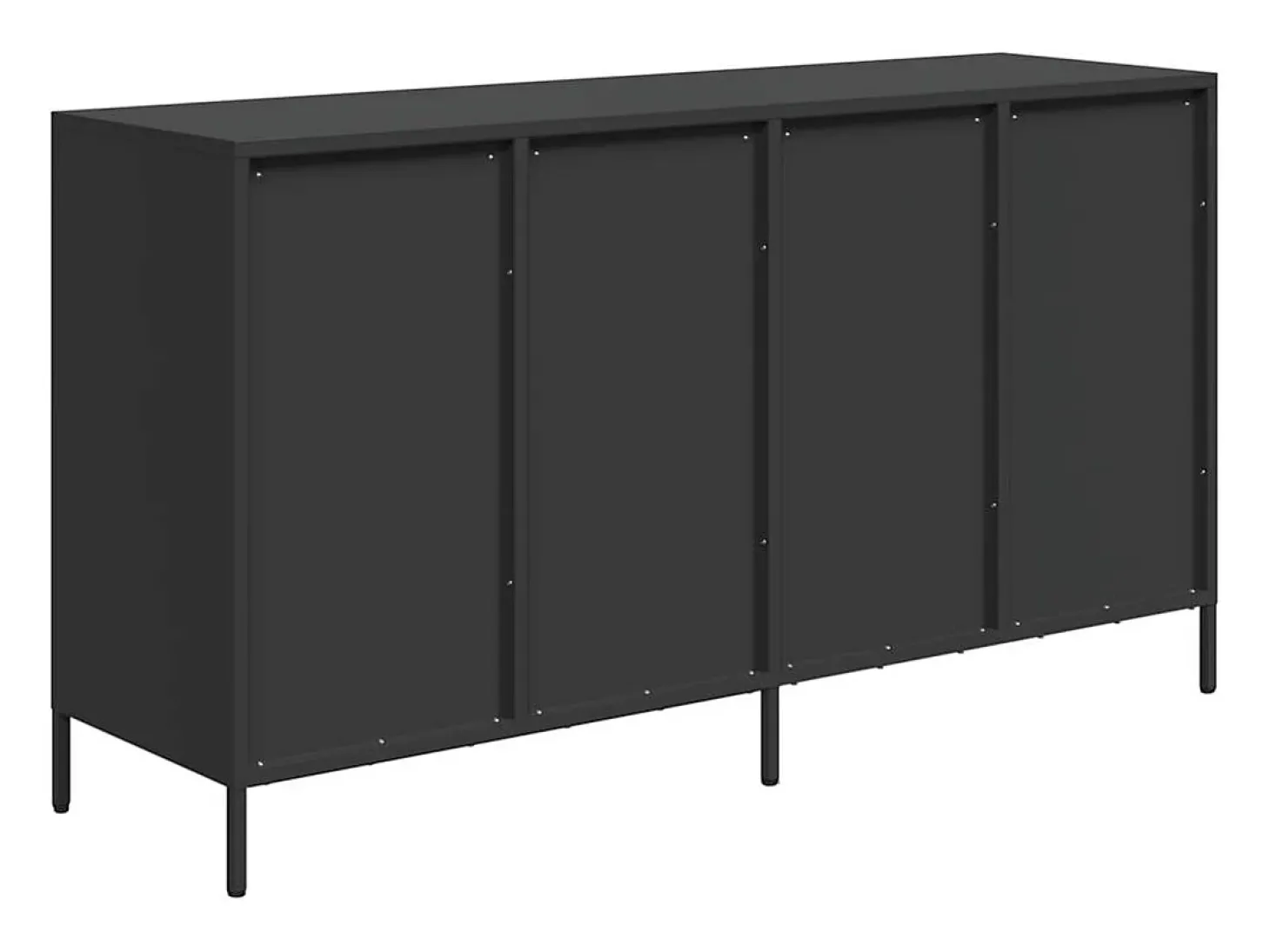 Aparador de acero laminado en frío negro 135x39x73,5 cm