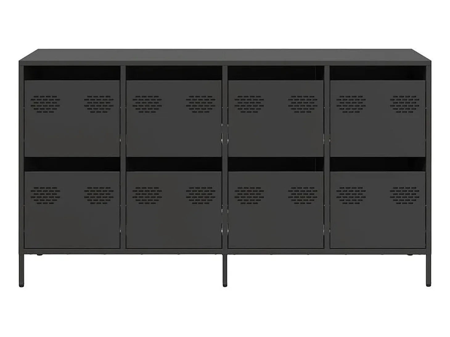 Aparador de acero laminado en frío negro 135x39x73,5 cm