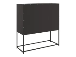 Aparador de acero laminado en frío negro 100,5x39x107 cm