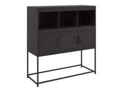 Aparador de acero laminado en frío negro 100,5x39x107 cm