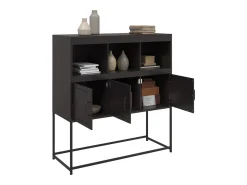 Aparador de acero laminado en frío negro 100,5x39x107 cm