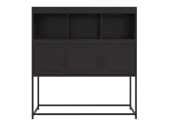 Aparador de acero laminado en frío negro 100,5x39x107 cm