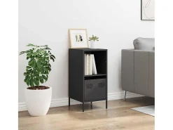 Aparador de acero laminado en frío negro 35x39x73,5 cm