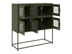 Aparador de acero laminado en frío verde oliva 100,5x39x107 cm