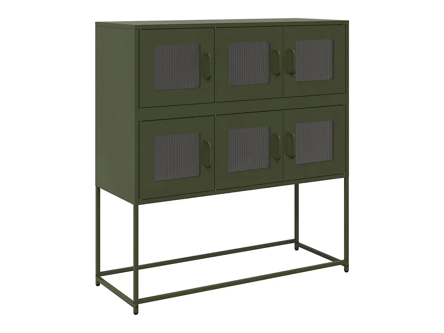 Aparador de acero laminado en frío verde oliva 100,5x39x107 cm