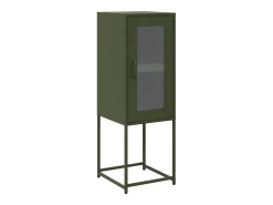 Aparador de acero laminado en frío verde oliva 36x39x107 cm