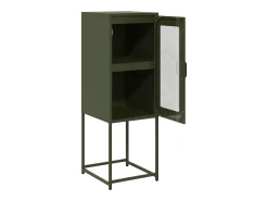 Aparador de acero laminado en frío verde oliva 36x39x107 cm