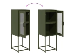 Aparador de acero laminado en frío verde oliva 36x39x107 cm