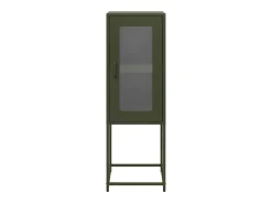 Aparador de acero laminado en frío verde oliva 36x39x107 cm