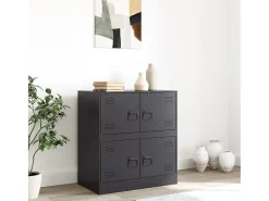 Aparador de acero negro 67x39x73 cm ES399015