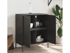 Aparador de acero negro 68x39x79 cm