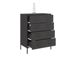 Aparador de acero negro 68x39x89 cm