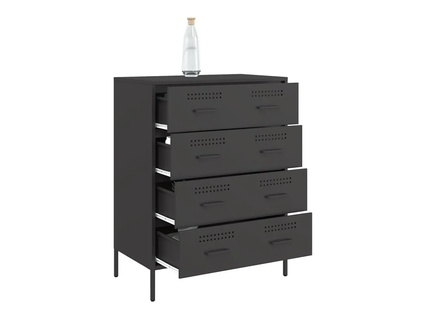 Aparador de acero negro 68x39x89 cm