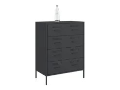 Aparador de acero negro 68x39x89 cm