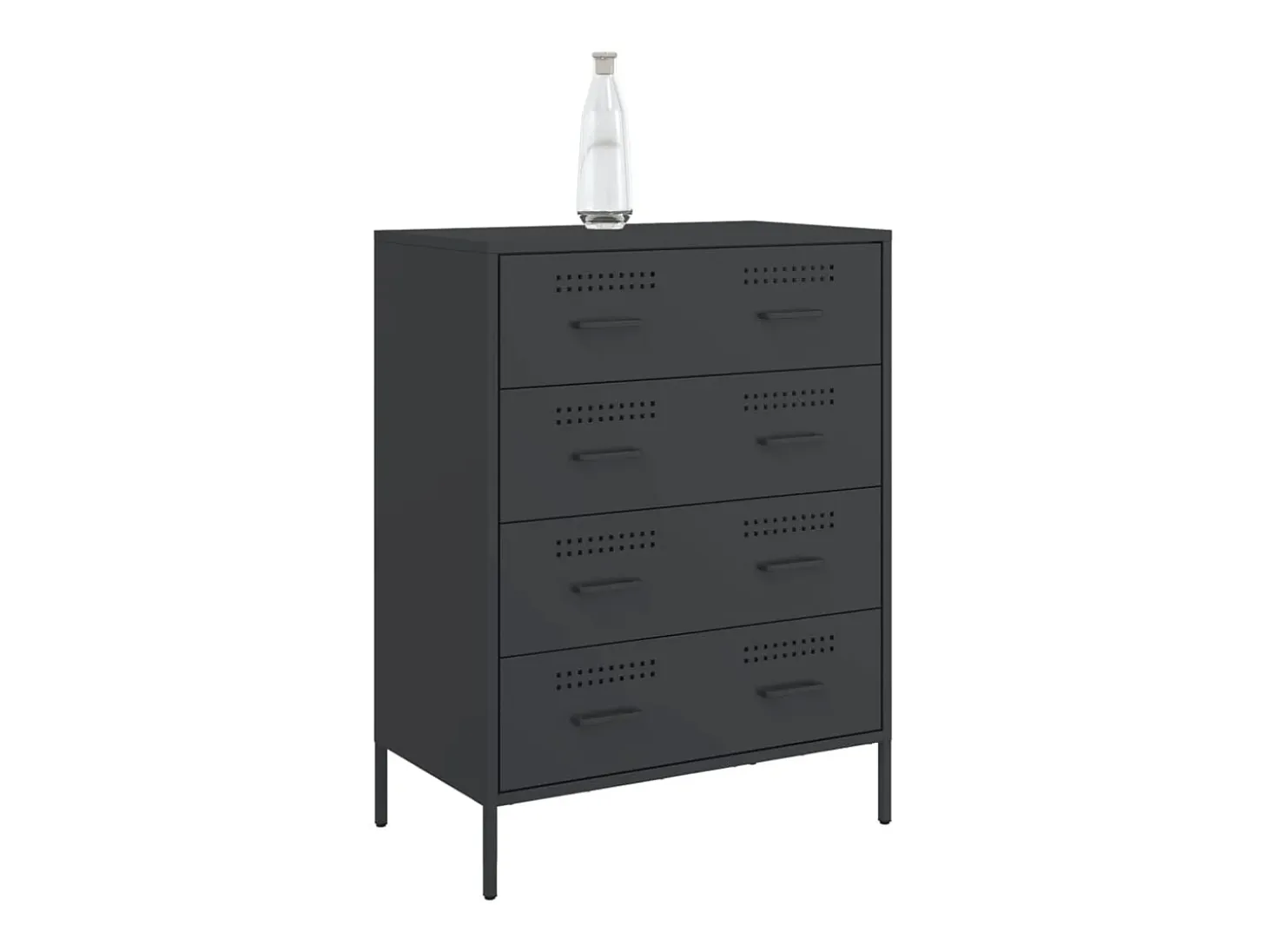 Aparador de acero negro 68x39x89 cm