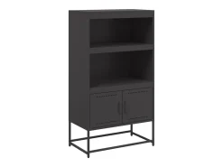 Aparador de acero negro 68,5x38,5x123,5 cm