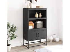 Aparador de acero negro 68,5x38,5x123,5 cm