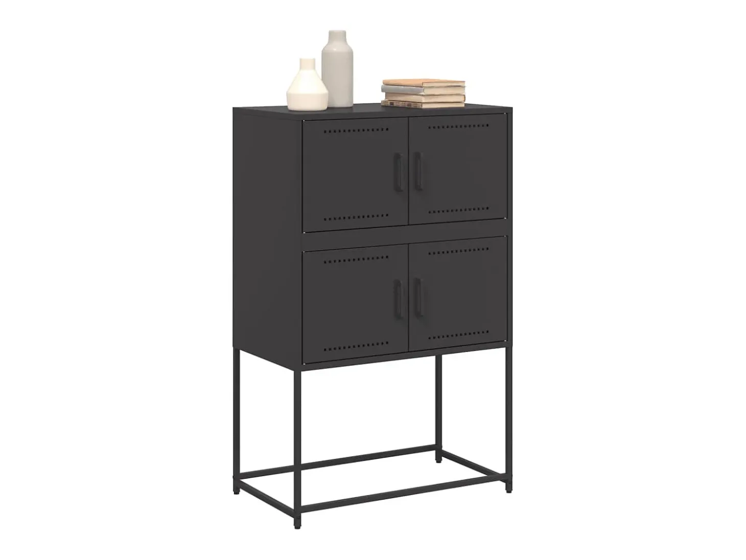 Aparador de acero negro 68,5x38,5x107 cm