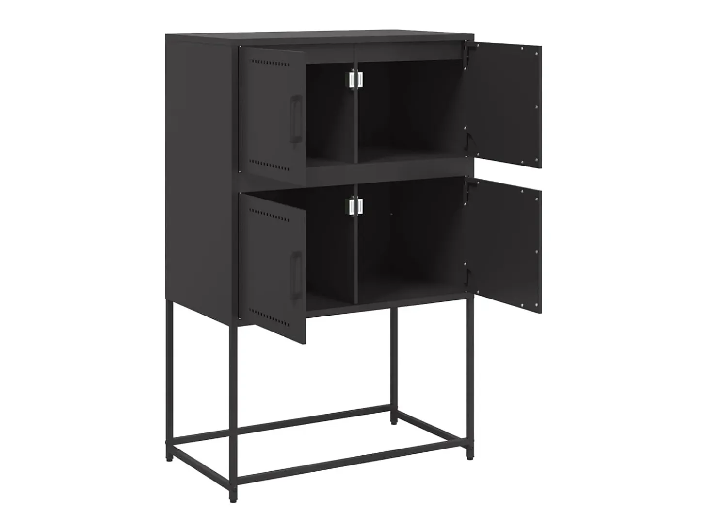 Aparador de acero negro 68,5x38,5x107 cm