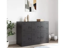 Aparador de acero negro 99x39x73 cm ES745414