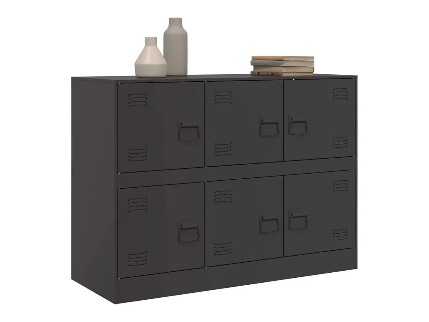 Aparador de acero negro 99x39x73 cm ES745414