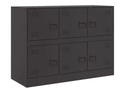 Aparador de acero negro 99x39x73 cm ES745414