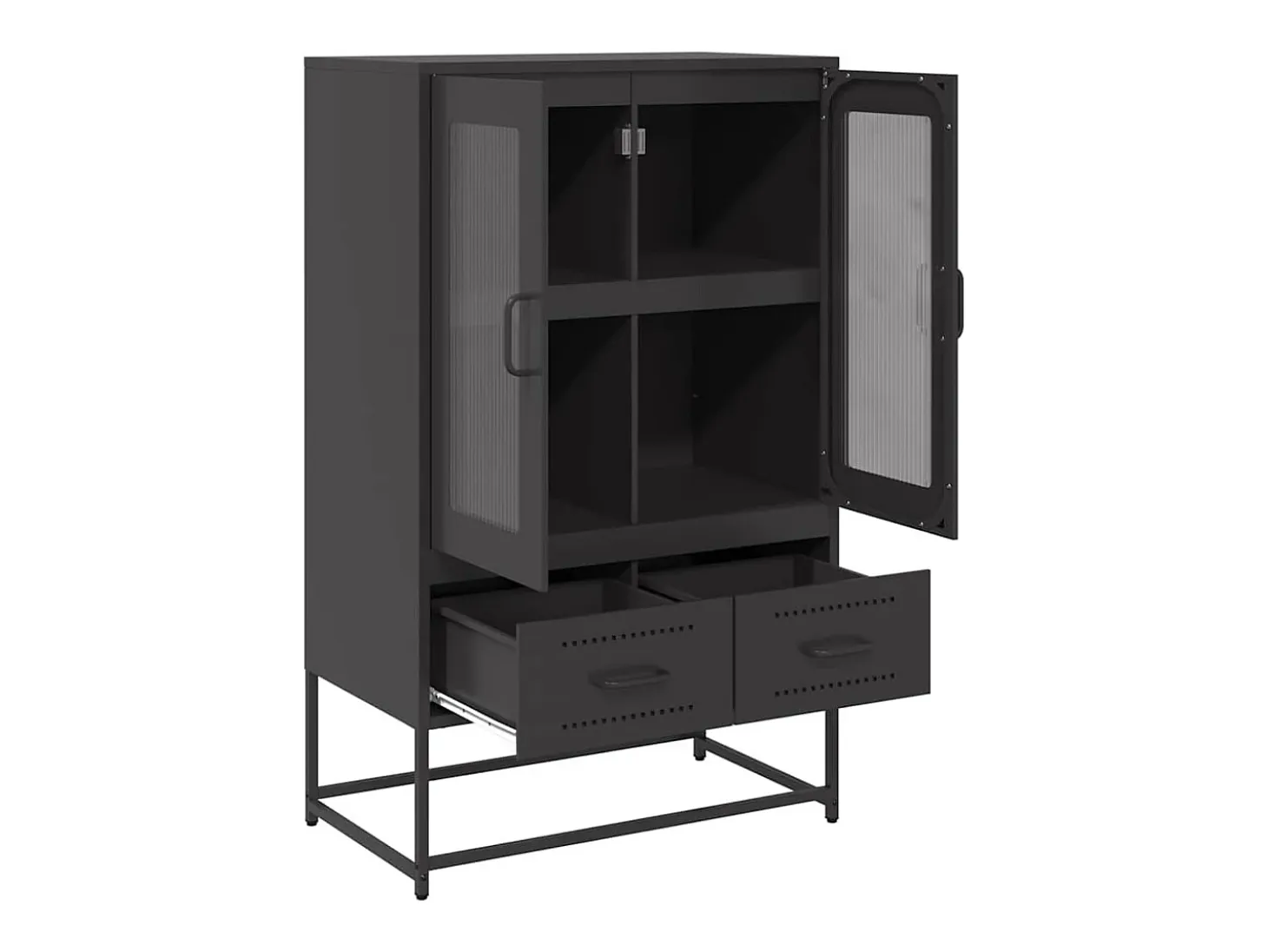 Aparador de acero negro 68x39x111,5 cm