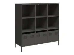 Aparador de acero negro 101,5x39x103,5 cm