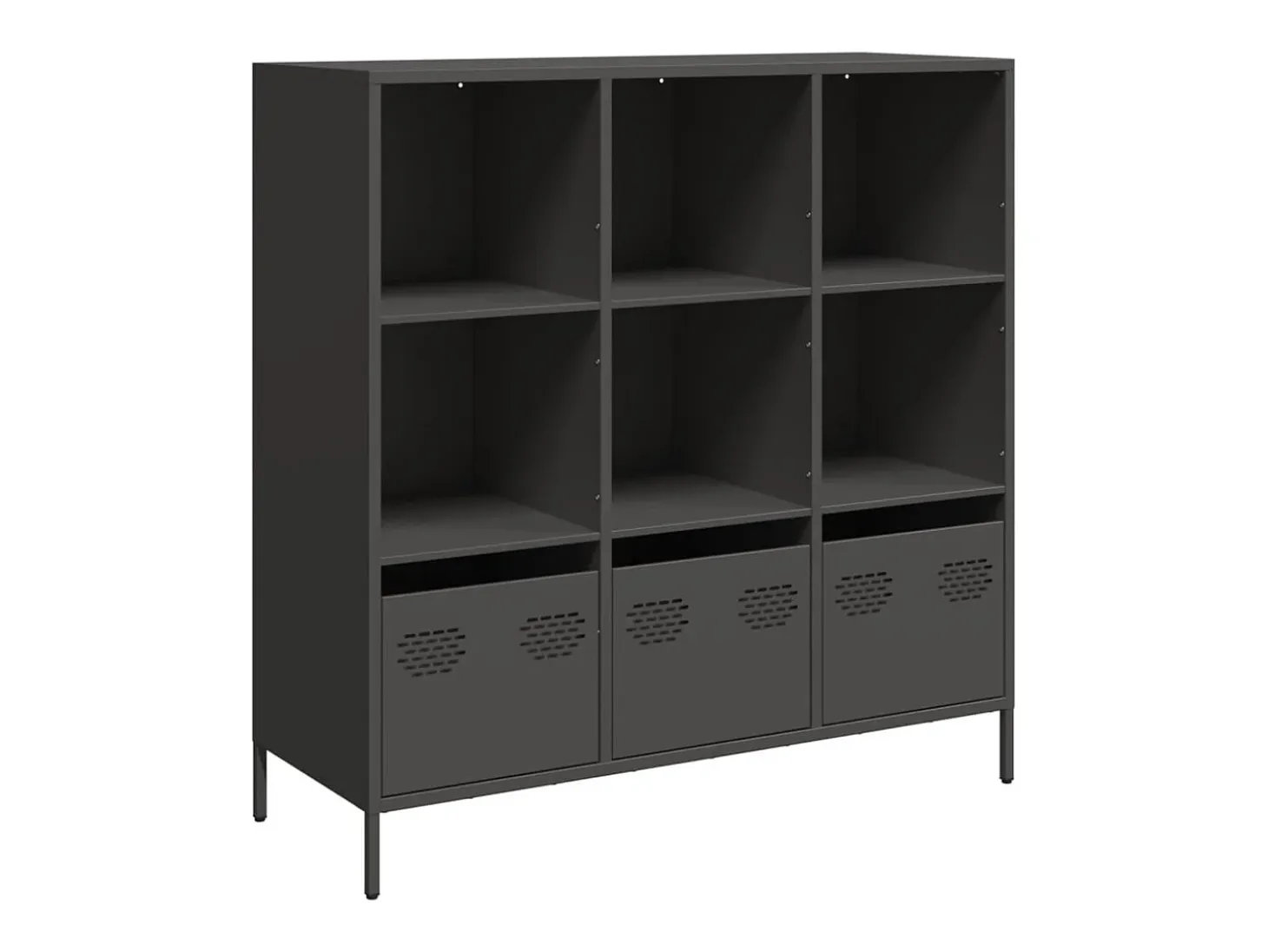 Aparador de acero negro 101,5x39x103,5 cm